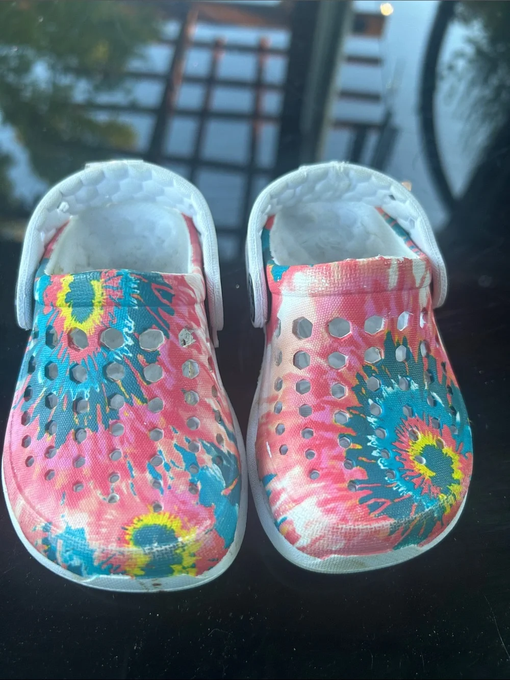 Baby Crocs- Joybees! Kids Tie-Dye Print Slip-On Clogs - Pink/Blue size 4/5